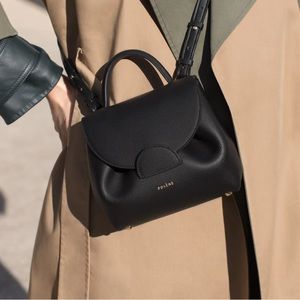 Polene Numero Nano Black Textured Leather